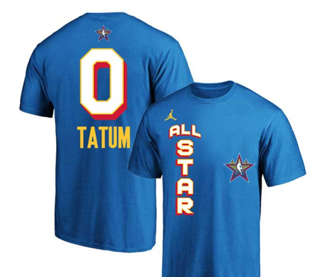 Men 2025 NBA all Star #0 Tatum blue T Shirt->nba t-shirts->Sports Accessory